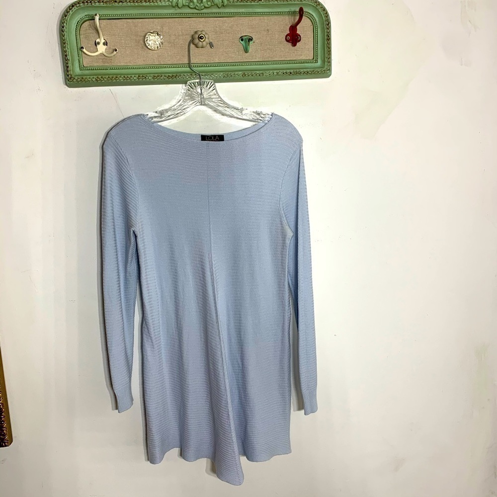 LOLA Made in Italy Ribbed powder blue pullover sweater small womenโs top